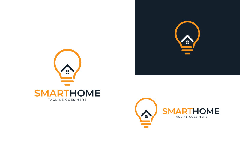 Design de modelo de logotipo de casa inteligente