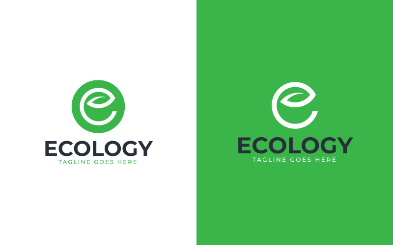 Diseño de plantilla de logotipo de hoja E