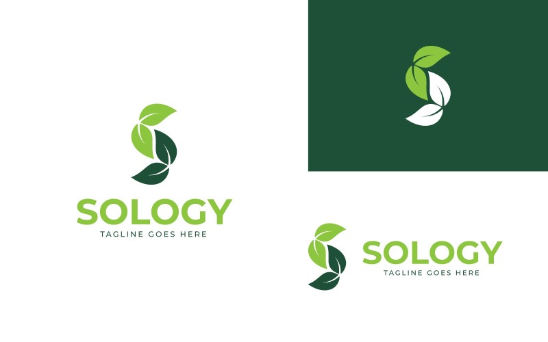 Modello di progettazione logo foglia S