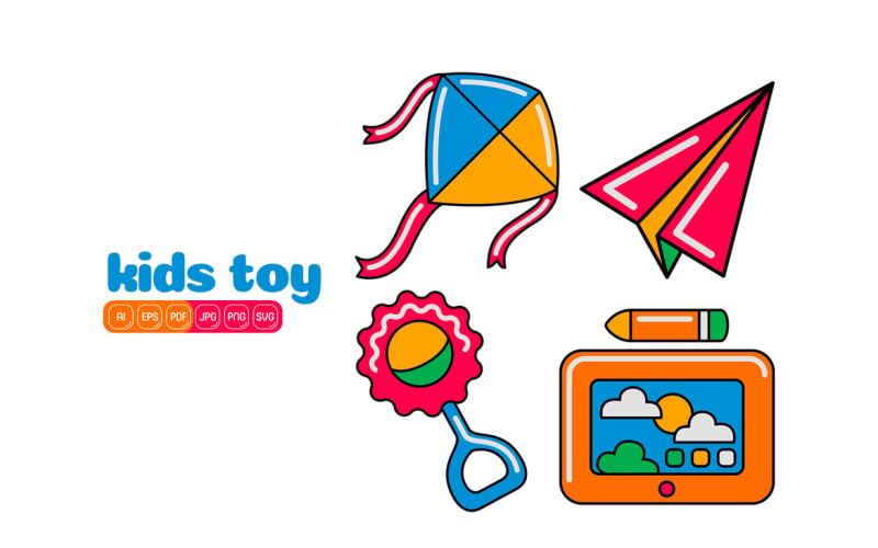 Pakiet wektorowy ikon zabawek dla dzieci #10