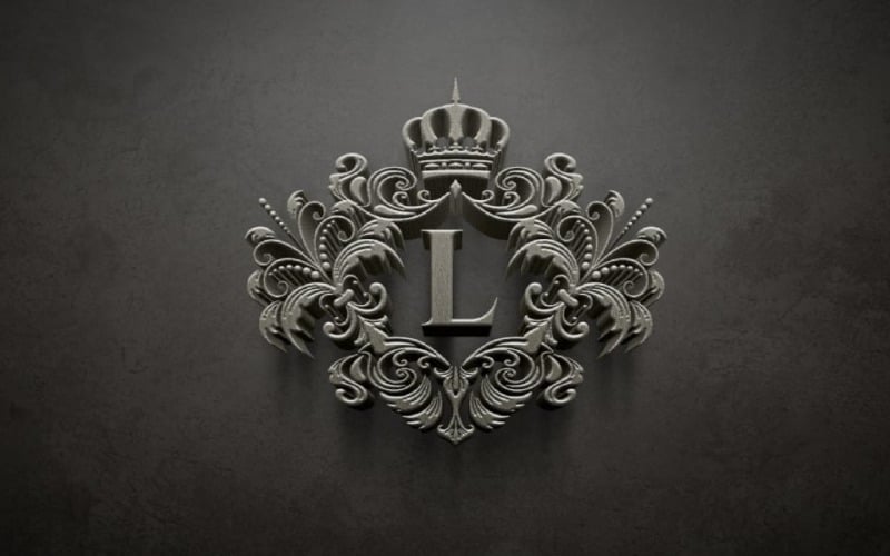 Luksusowe logo królewskiej litery L