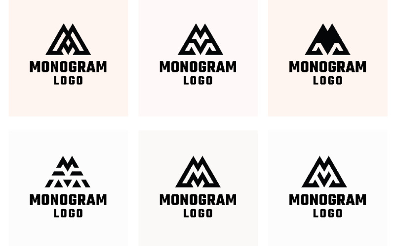 Paquete de logotipos con letra M y monograma