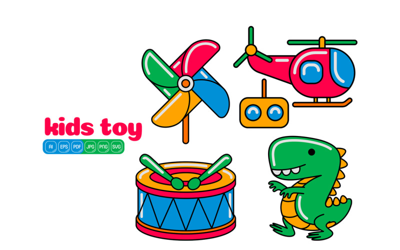 Paquete de vectores de iconos de juguetes para niños n.° 06
