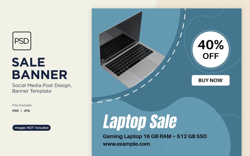 Ekskluzywny szablon projektu banera Flash Sale na laptopa 1