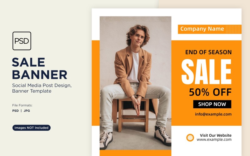 Modèle de conception de bannière de vente de frénésie de mode 2