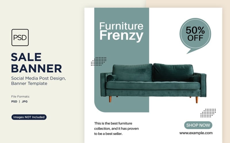 Специальная распродажа на шаблон дизайна баннера Frenzy для домашней мебели