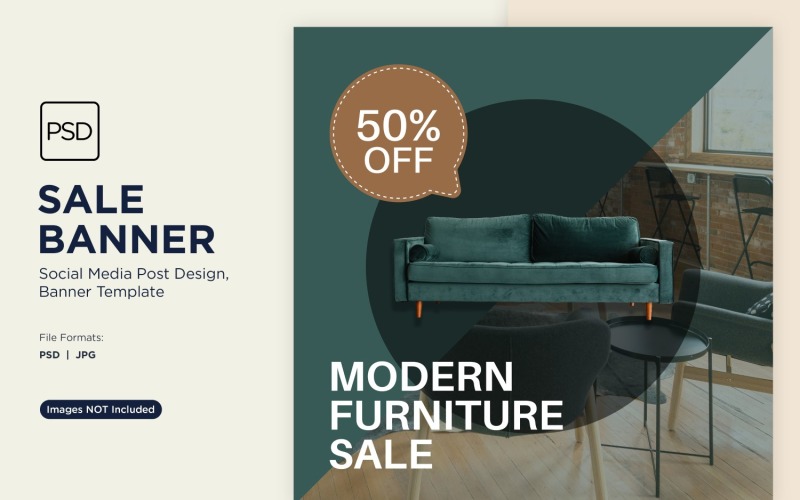 Specialrea på moderna möbler banner designmall