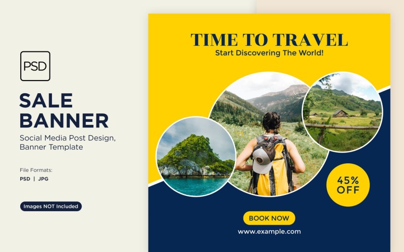 Time to Travel Banner Design Template 1 - TemplateMonster