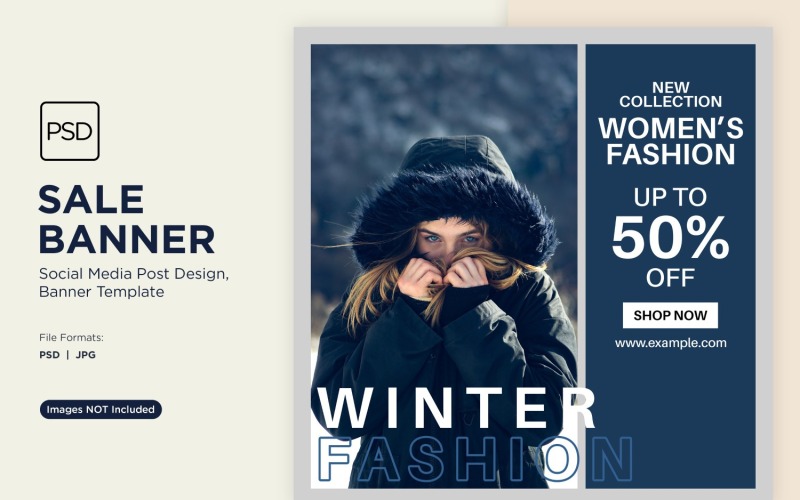 Winter magische besneeuwde verkoop banner ontwerpsjabloon 1