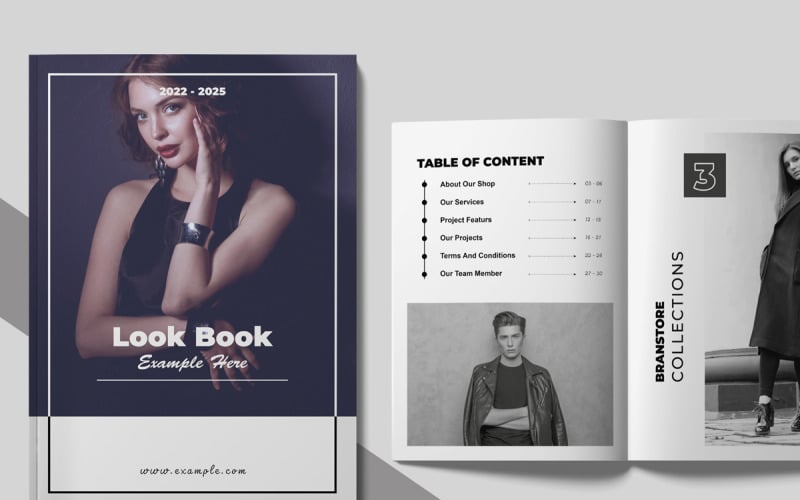 Fashion Look Book Magazine Template Layout