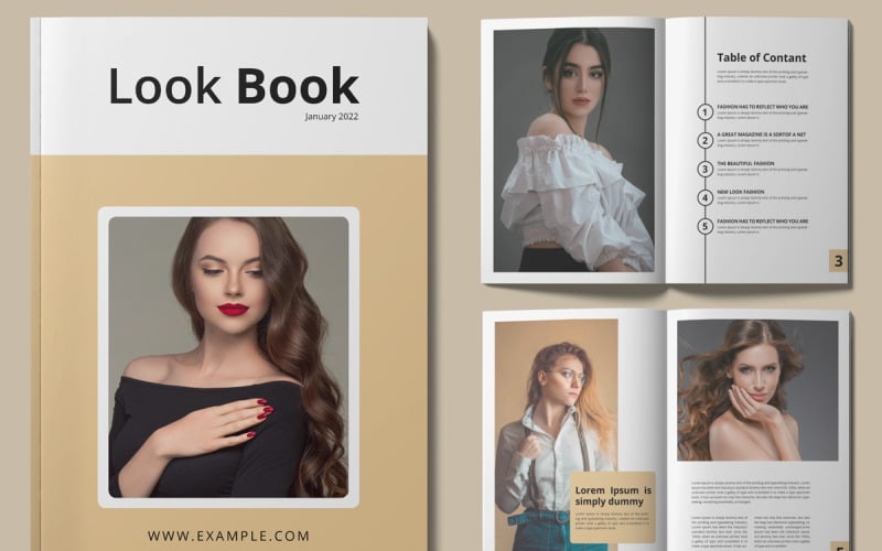 Vorlage für ein Mode-Lookbook-Magazin