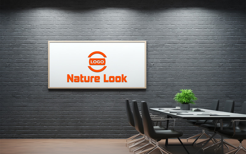 Interior Brick Wall Logo Mockup Design