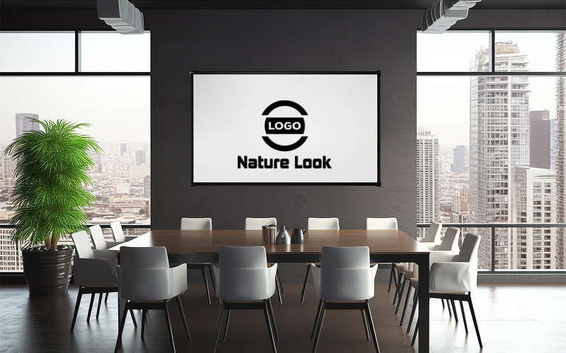 Modelo de design de maquete de logotipo interior