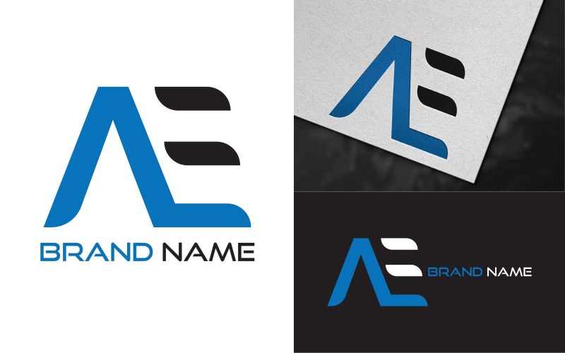 Design moderno del modello di logo della lettera AE