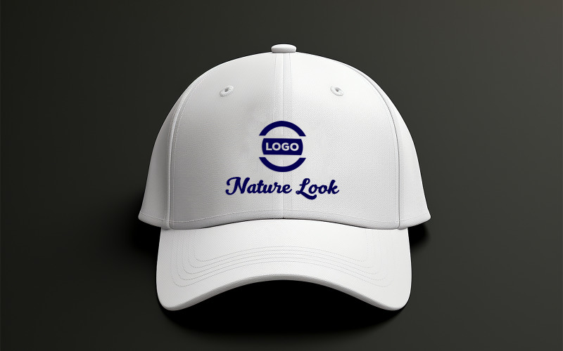 Diseño de maqueta de logotipo de gorra blanca