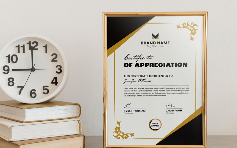 Diseño del certificado de agradecimiento