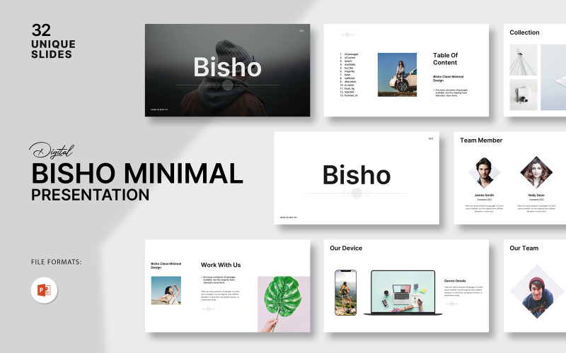 Apresentação em PowerPoint mínima de Bisho