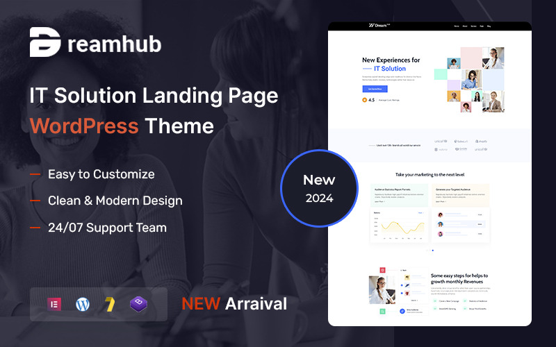 DreamHub - rozwiązanie IT i motyw WordPress na stronę docelową