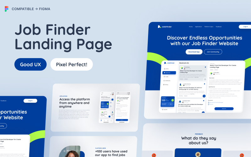 Job Finder Mini-Landingpage-Vorlage
