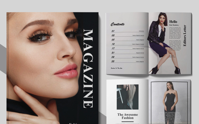Modello di brochure per portfolio di moda