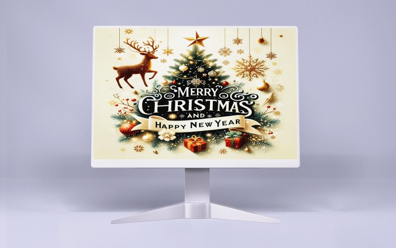 Plantilla De Ilustración Feliz Navidad Y Próspero Año Nuevo
