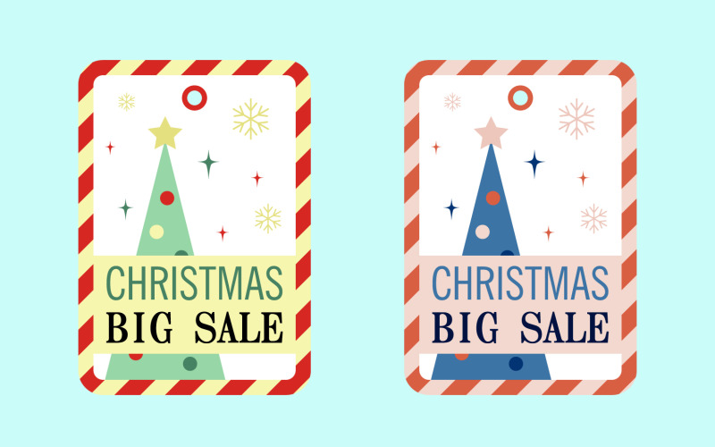 Рождественская распродажа геометрических наклеек в винтажном стиле