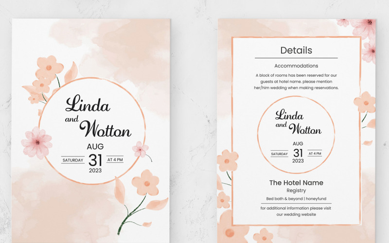 Disposition du modèle de cartes d'invitation de mariage