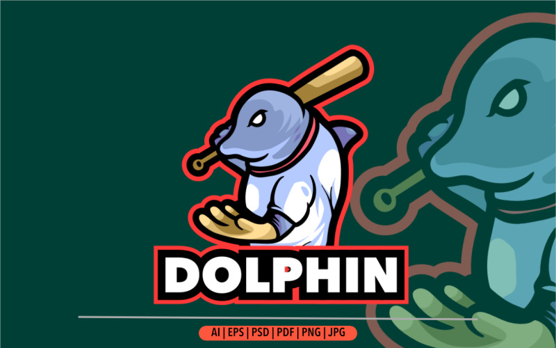 Dolphin mascot logo design for sport design