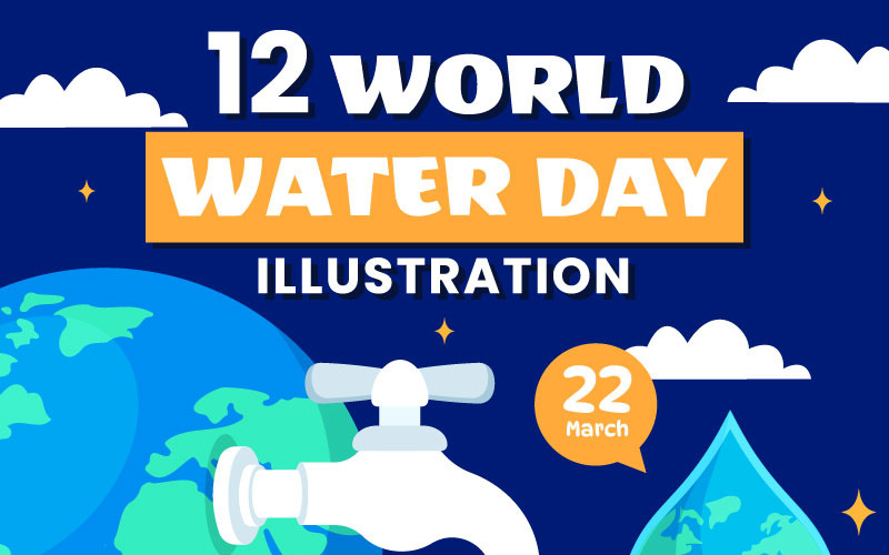 12 Ilustração vetorial do Dia Mundial da Água