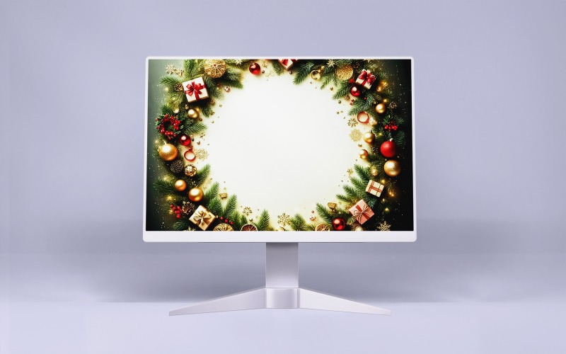 Modelo de plano de fundo de guirlanda de Natal no centro