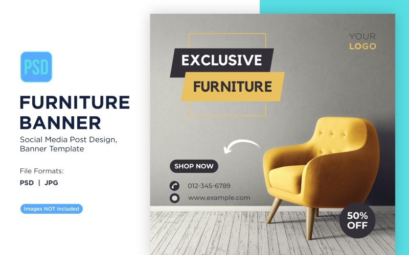 Exclusieve meubelbanner ontwerpsjabloon
