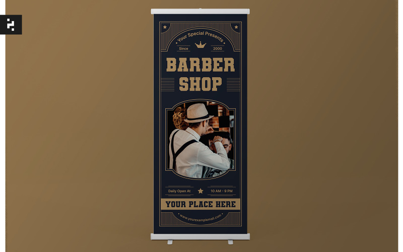 Fodrászat Banner Vintage téma