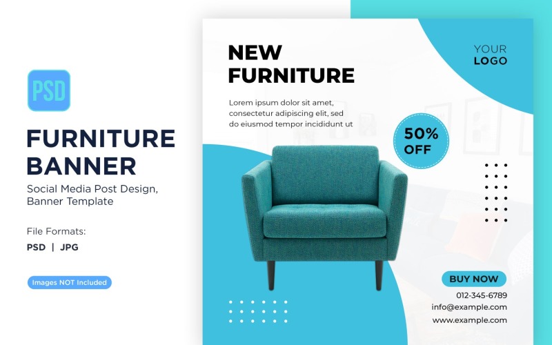 Nieuwe meubelbanner ontwerpsjabloon
