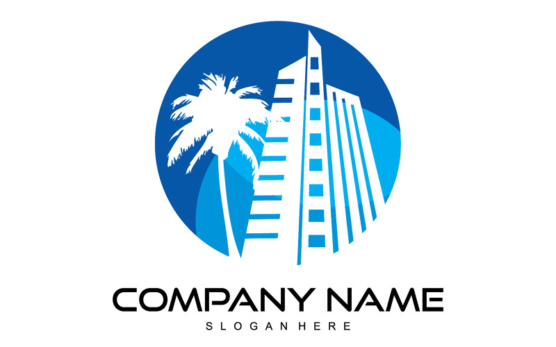 Real estate logo design. property, apartment, buildings vector illustration design.