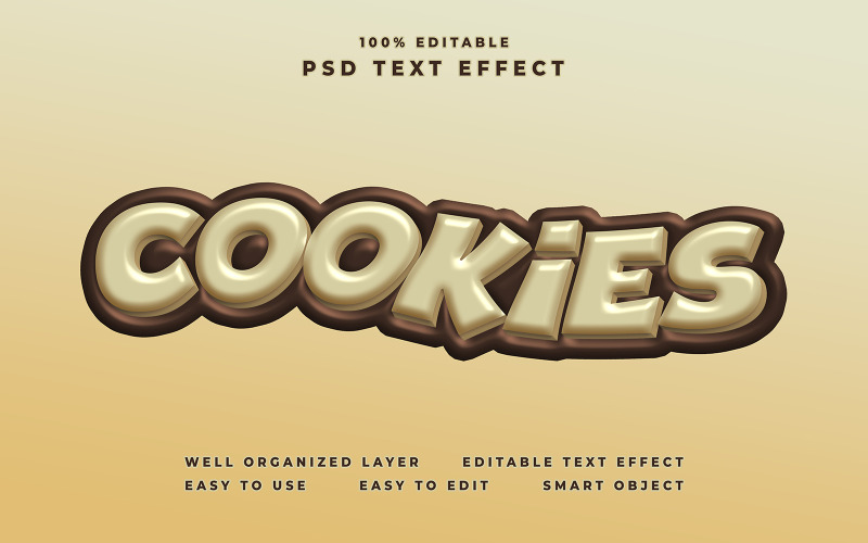 Soubory cookie upravitelný textový efekt