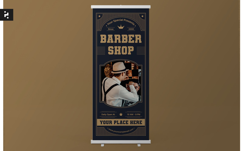 Tema vintage banner da barbiere