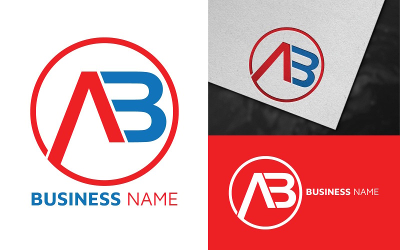 Circle AB Letter Logotyp Mall Design