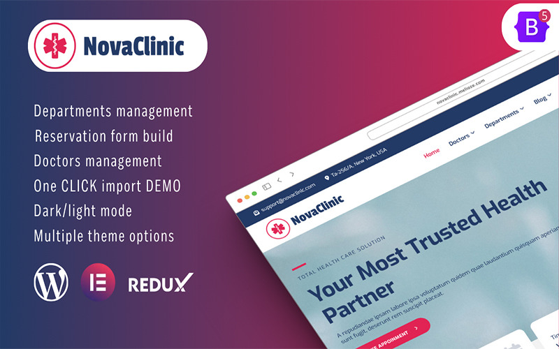 NovaClinic - Medical Clinic WordPress-tema