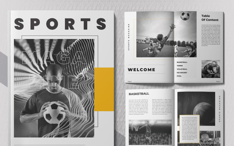 Plantilla para revista deportiva en InDesign