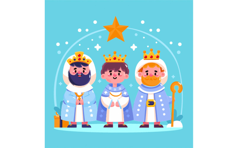 Ręcznie rysowane ilustracja tła Trzech Króli