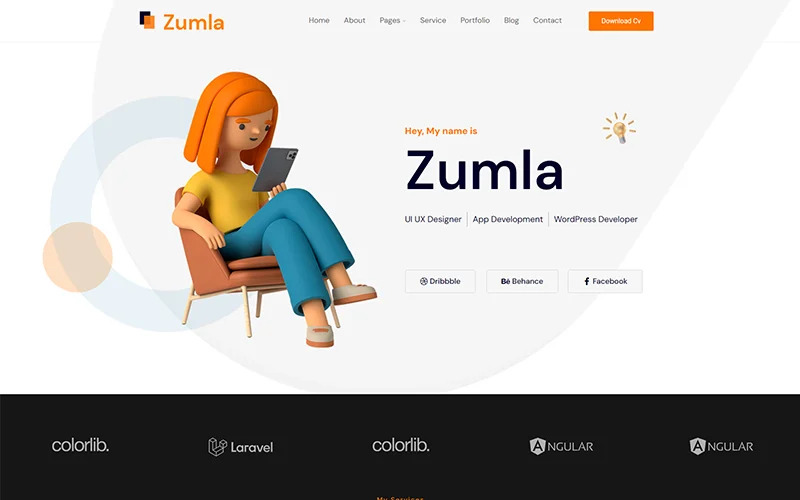 Thème WordPress pour portfolio personnel