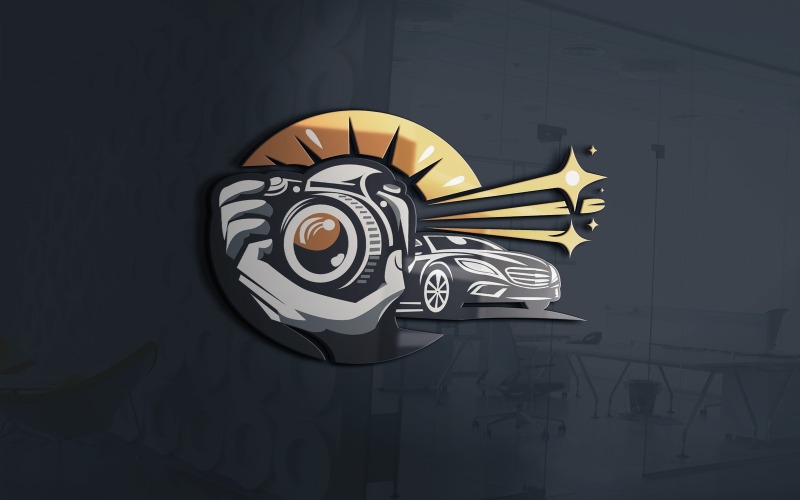 Vecteur de modèle de logo de photographie de voiture