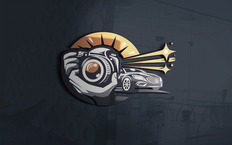 Vettore del modello del logo della fotografia di auto