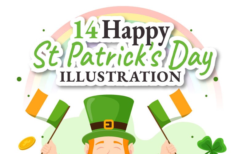 14 Feliz día de San Patricio Ilustración