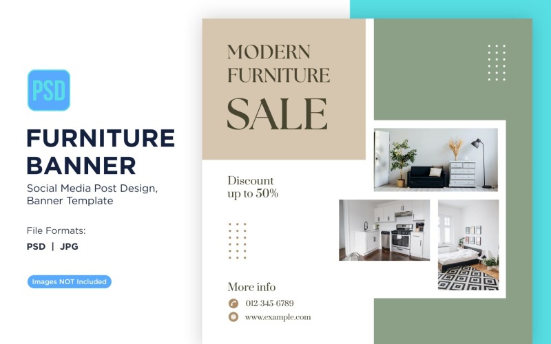 Moderne meubelverkoop banner ontwerpsjabloon 31