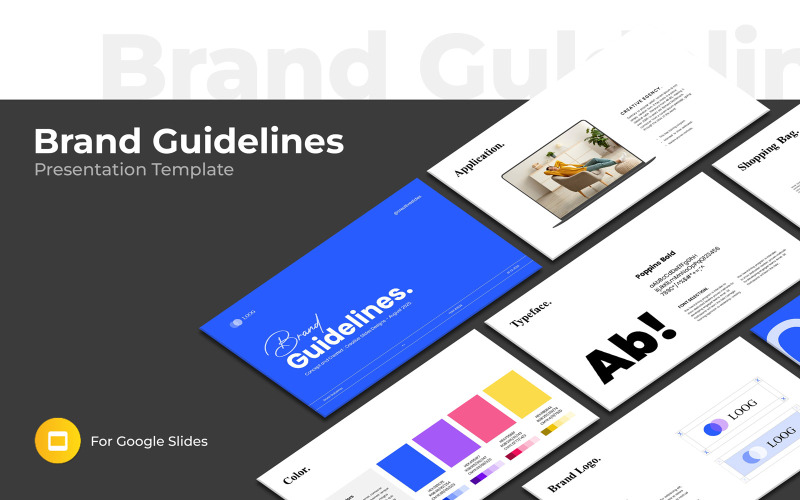 Apresentação mínima das diretrizes da marca no Google Slides