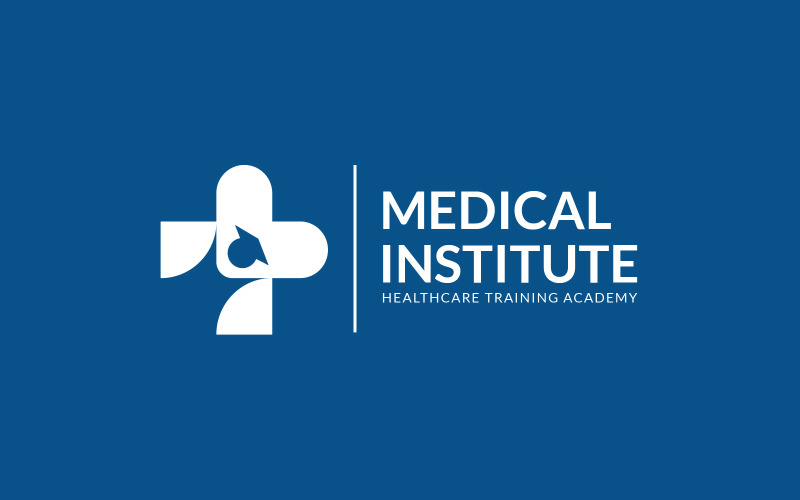 Design-Vorlage für das Logo des medizinischen Instituts im Gesundheitswesen
