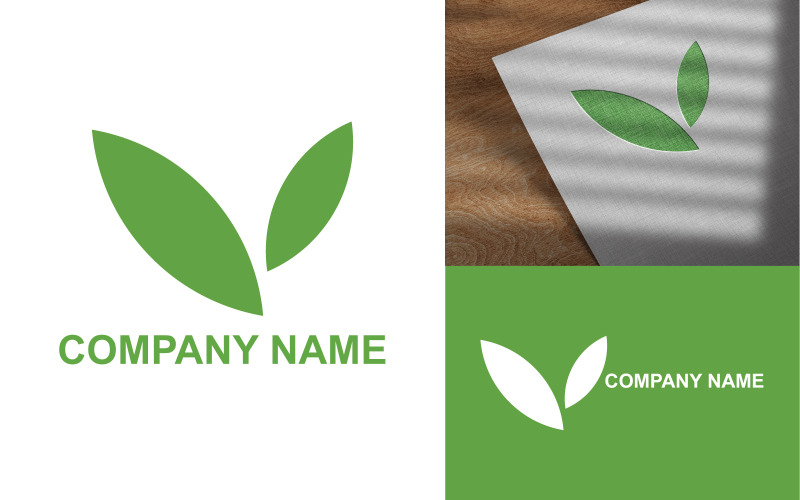 Conception de modèle de logo de feuille simple
