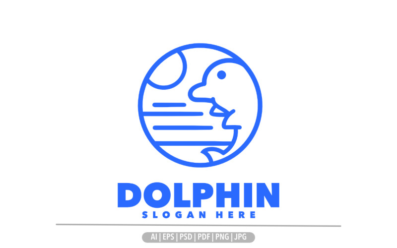 Disegno del modello logo icona simbolo delfino