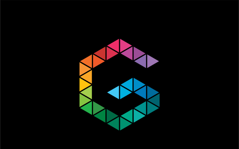 Modelo de logotipo da letra G do Graphicube